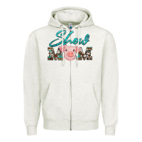Oatmeal Heather show mom pig Zipper Hoodie - Artiststas
