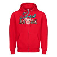 Red show mom pig Zipper Hoodie - Artiststas