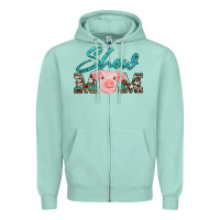 Seafoam show mom pig Zipper Hoodie - Artiststas