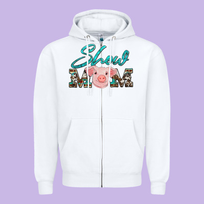 Show Mom Pig Zipper Hoodie Designed By Artiststas