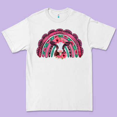 Valentines Day Pink Gemstones Baby Calf Rainbow Premium Tee Designed By Jasminsmagicworld