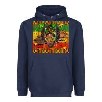 Navy juneteenth black women  tumbler Heavyweight Hoodie - BarkalooDesign