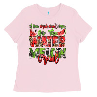 Bubblegum Pink If you drink don't drive do the watermelon crawl Ladies Tee - NancyCooperArtShop
