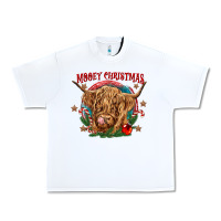 White mooey christmas Urban Heavy Tee - CowGirlArtShop