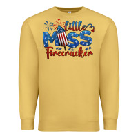 Antique Gold little miss firecracker 4th of july Premium Sweatshirt - BarkalooDesign