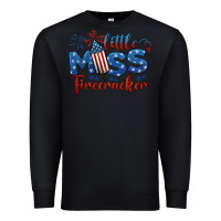 Black little miss firecracker 4th of july Premium Sweatshirt - BarkalooDesign
