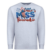Heather Grey little miss firecracker 4th of july Premium Sweatshirt - BarkalooDesign