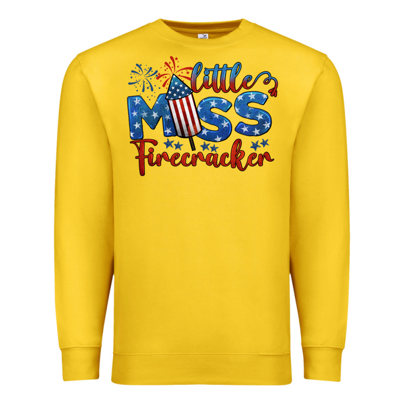 Little Miss Firecracker 4th Of July Premium Sweatshirt by BarkalooDesign | Teevron
