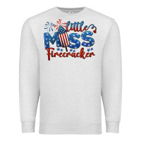 Oatmeal Heather little miss firecracker 4th of july Premium Sweatshirt - BarkalooDesign