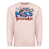 Pale Pink little miss firecracker 4th of july Premium Sweatshirt - BarkalooDesign
