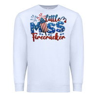 White little miss firecracker 4th of july Premium Sweatshirt - BarkalooDesign