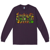 Plum St. Patrick's Luckiest lunch lady ever Long Sleeve Tee - OliviaCreatesArt