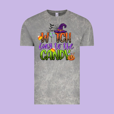 Witch Way To The Candy Vintage Tee Designed By Cowgirlartshop
