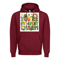 Burgundy you're my lucky charm artiststas filigran Zipper Hoodie - Artiststas
