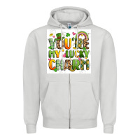 Dove Grey you're my lucky charm artiststas filigran Zipper Hoodie - Artiststas