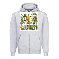 Heather Grey you're my lucky charm artiststas filigran Zipper Hoodie - Artiststas