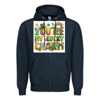 Navy you're my lucky charm artiststas filigran Zipper Hoodie - Artiststas