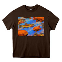Chocolate Brown California Golden Trout Garibaldi Fish Background Heavy Core Tee - Bettercallsaul