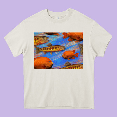 California Golden Trout Garibaldi Fish Background Heavy Core Tee Designed By Bettercallsaul