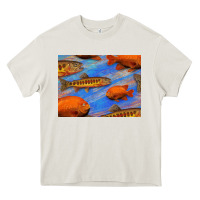 Cream California Golden Trout Garibaldi Fish Background Heavy Core Tee - Bettercallsaul