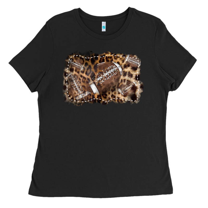 Football Background Leopard Ladies Tee by NancyCooperArtShop | Teevron