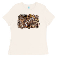 Bone Football background leopard Ladies Tee - NancyCooperArtShop