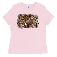 Bubblegum Pink Football background leopard Ladies Tee - NancyCooperArtShop