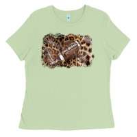 Matcha Football background leopard Ladies Tee - NancyCooperArtShop