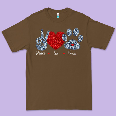 Peace Love Paws Premium Tee Designed By Bettercallsaul