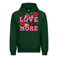Forest Green i love you more with lips and strawberry Urban Hoodie - AdoDesignShop