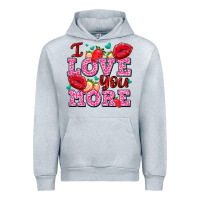 Heather Grey i love you more with lips and strawberry Urban Hoodie - AdoDesignShop