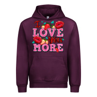 Mauve Wine i love you more with lips and strawberry Urban Hoodie - AdoDesignShop