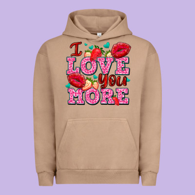 I Love You More With Lips And Strawberry Urban Hoodie Designed By Adodesignshop