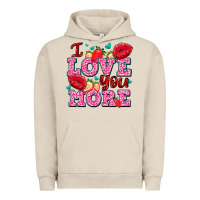 Pigment French Oak i love you more with lips and strawberry Urban Hoodie - AdoDesignShop