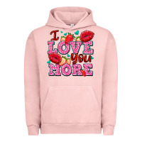 Pigment Salmon i love you more with lips and strawberry Urban Hoodie - AdoDesignShop