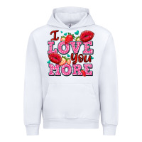 White i love you more with lips and strawberry Urban Hoodie - AdoDesignShop