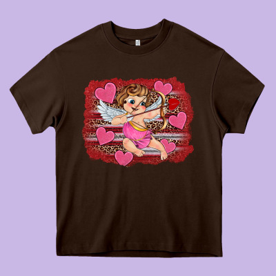 Valentine's Day Cupid Heart Heavy Core Tee Designed By Ranaportraitstore