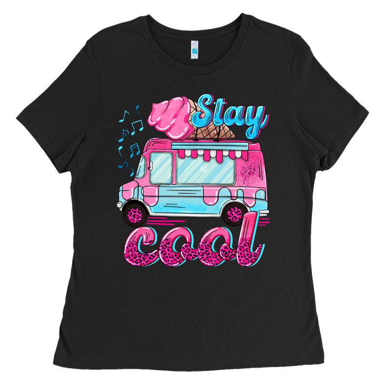 Stay Cool With Ice Cream Van Summer Ladies Tee by NancyCooperArtShop | Teevron