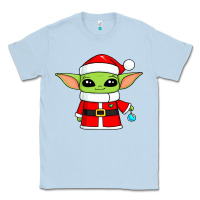 Dusty Blue baby yoda christmas santa claus Classic Tee - trangStudio