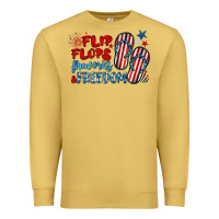 Antique Gold flip flops fireworks & freedom Premium Sweatshirt - BarkalooDesign