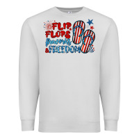 Dove Grey flip flops fireworks & freedom Premium Sweatshirt - BarkalooDesign