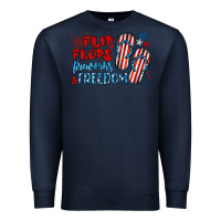 Navy flip flops fireworks & freedom Premium Sweatshirt - BarkalooDesign