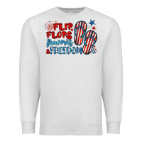 Oatmeal Heather flip flops fireworks & freedom Premium Sweatshirt - BarkalooDesign