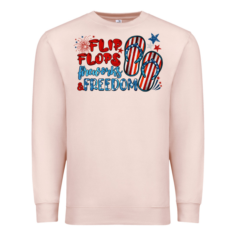 Flip Flops Fireworks & Freedom Premium Sweatshirt by BarkalooDesign | Teevron