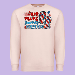 Flip Flops Fireworks & Freedom Premium Sweatshirt Designed By Barkaloodesign