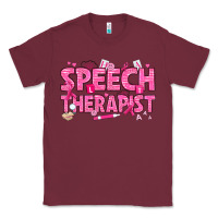 Burgundy breast cancer speech therapist Classic Tee - texasbilliewilder