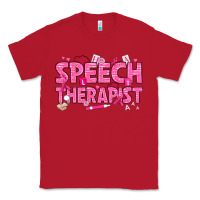 Red breast cancer speech therapist Classic Tee - texasbilliewilder
