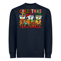 Navy Christmas tea junkie Heavyweight Sweatshirt - CowhideDigitalArt