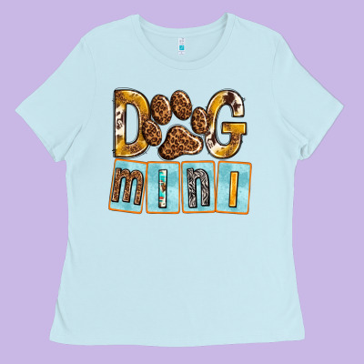 Dog Mini With Paw Ladies Tee Designed By Texasbilliewilder