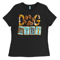 Black Dog Mini with Paw Ladies Tee - texasbilliewilder